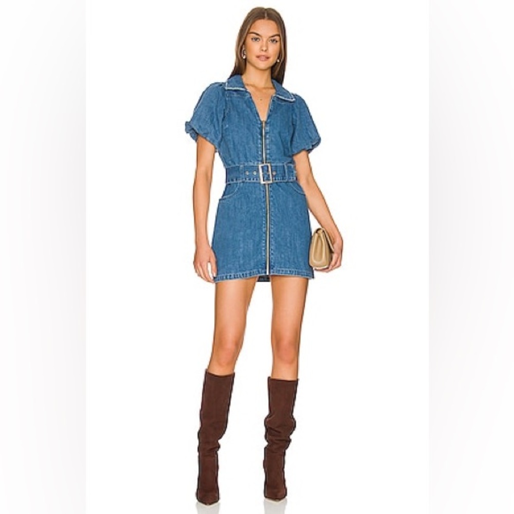 Show Me Your MuMu Blue Belted Mini Dress